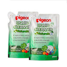 Deals, Discounts & Offers on Baby Care - Pigeon Liquid Cleanser Naturals Refill ,PH Friendly,No Added Color,No Added Alcohol,Natural Cleanser,For baby Feeding Bottle,Bood bowls,Feeding Accessories,Fruits and Vegetables,200 ml,Pack of 2