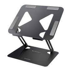 Deals, Discounts & Offers on Laptop Accessories - Zebronics NS3000 Portable Laptop & Tablet Stand Supports Upto 17 with Max. 5KG Support, Anti-Slip Silicone Pads, Foldable Design, Multi Angle Adjustment, Carbon Steel Body