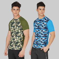 Deals, Discounts & Offers on Men - [Size XL] Vector X OMT-171 Men's Polyester Sublimation Round Neck T-Shirt (Pack of 2)