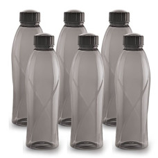 Deals and Offers on - Cello Texas Plastic Pet Bottle, 1 Litre, Set of 6, Black Deals, Discounts & Offers on - Cello Texas Plastic Pet Bottle, 1 Litre, Set of 6, Black