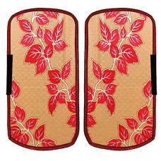 Deals and Offers on - Kuber Industries Leaf Design PVC 2 Pieces Fridge/Refrigerator Handle Cover (Gold & Red) CTKTC33598 Deals, Discounts & Offers on - Kuber Industries Leaf Design PVC 2 Pieces Fridge/Refrigerator Handle Cover (Gold & Red) CTKTC33598