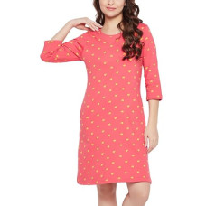 Deals, Discounts & Offers on Women - Clovia Women's Cotton Blend Knee Length Short Nightdress Nightgown
