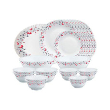 Deals, Discounts & Offers on  - Larah by Borosil Pentas Opalware Dinner Set, 27 Pcs, White