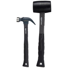 Deals, Discounts & Offers on Hand Tools - Amazon Basics Claw Hammer & Rubber Mallet Hammer | Fiberglass Handle 2 Pcs Set