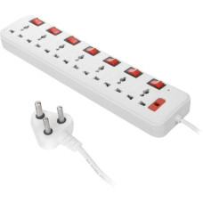 Deals, Discounts & Offers on  - Skeisy EXT-107 Extension Switch Board Universal Surge Protector With 7 Socket 7 switch 7 Socket Extension Boards(White, Red, 3 m)