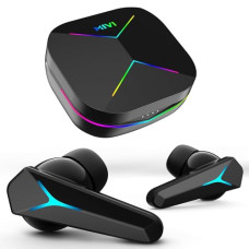 Deals, Discounts & Offers on Headphones - Mivi Commando Q9 Gaming TWS with Aurora Light, Dual RGB,13mm Electro-Dynamic Drivers, 72Hrs Playtime,35MS Low Latency,Type C Charging,Quad Mic ENC, Made in India Gaming Earbuds - Black