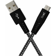 Deals, Discounts & Offers on Mobile Accessories - boAt Micro USB Cable 2 A 1.5 m Rugged V3(Compatible with Laptop, Mobile, Tablet, Power Bank, Speaker, Computer, Black, White)