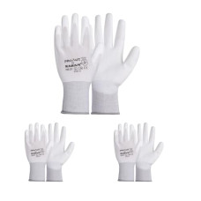 Deals and Offers on - KARAM ProKut Multi Purpose White Polyester with White PU Coating Glove| HS21 | Size - M | Pack of 3 Deals, Discounts & Offers on - KARAM ProKut Multi Purpose White Polyester with White PU Coating Glove| HS21 | Size - M | Pack of 3
