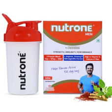 Deals, Discounts & Offers on  - Nutrone Saffron Flavour Men 3 Protein Blend (Soy+Whey+SMP) Powder by Pentasure, 300g Carton with Free Shaker