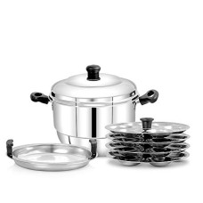 Deals, Discounts & Offers on Cookware - Pigeon - Hot 24 Stainless Steel Idly Pot with Steamer, Capacity:7500ml, Silver