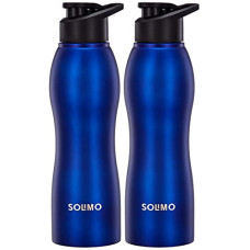 Deals and Offers on - Amazon Brand - Solimo Water Bottle, Spill-Proof, Ergonomic, Safe For Refrigerator, Freezer And Dishwasher (Stainless Steel With Pp Lid, Set Of 2, Blue), 1 liter Deals, Discounts & Offers on - Amazon Brand - Solimo Water Bottle, Spill-Proof, Ergonomic, Safe For Refrigerator, Freezer And Dishwasher (Stainless Steel With Pp Lid, Set Of 2, Blue), 1 liter