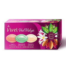 Deals and Offers on - Vivel VedVidya Luxury Pack of 6 Skincare Soaps for Soft, Even-toned, Clear, Radiant and Glowing Skin, Suitable for all Skin types, 600g (100g - Pack of 6), Soap Deals, Discounts & Offers on - Vivel VedVidya Luxury Pack of 6 Skincare Soaps for Soft, Even-toned, Clear, Radiant and Glowing Skin, Suitable for all Skin types, 600g (100g - Pack of 6), Soap