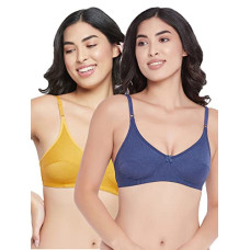 Deals, Discounts & Offers on Women - Clovia Women's Pack of 2 Cotton Non-Padded Non-Wired Full Cup Bra in Multicolor
