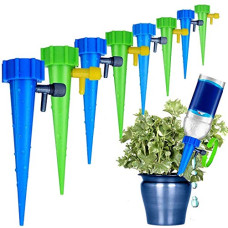 Deals, Discounts & Offers on Gardening Tools - HASTHIP Plastic 12 Pcs Drip Irrigation Kit For Home Garden, Self-Watering Spikes For Plants, Automatic Plant Water Dropper With Slow Release Control Valve Switch Drip Irrigation System