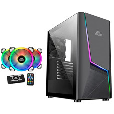 Deals and Offers on - Ant Esports ICE-130AG Mid Tower Computer Case I Gaming Cabinet Supports ATX- Black & Superflow 120 KIT ARGB Case Fan Pack of 3 ARGB Fans with ARGB Control Box and RF Remote Deals, Discounts & Offers on - Ant Esports ICE-130AG Mid Tower Computer Case I Gaming Cabinet Supports ATX- Black & Superflow 120 KIT ARGB Case Fan Pack of 3 ARGB Fans with ARGB Control Box and RF Remote