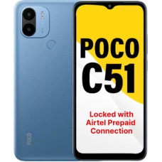 Deals, Discounts & Offers on Mobiles - [For Flipkart Axis Bank Card] POCO C51 - Locked with Airtel Prepaid (Royal Blue, 64 GB)(4 GB RAM)