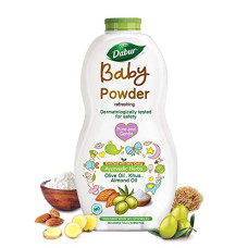 Deals, Discounts & Offers on Baby Care - Dabur Baby Powder: Talc and Asbestos Free | With Oat Starch, Arrowroot Powder & Amba Haldi | Hypoallergenic & Dermatologically Tested with No Paraben & Phthalates - Pack of 300 g