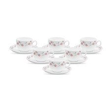 Deals and Offers on - La Opala Diva, Opal Glass Cup & Saucer Set Iris Large 12 pcs, Grace Red, White Deals, Discounts & Offers on - La Opala Diva, Opal Glass Cup & Saucer Set Iris Large 12 pcs, Grace Red, White