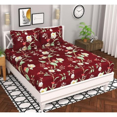 Deals, Discounts & Offers on  - Valentine's Special BSB HOME Microfiber 144 TC Aspire 2.O Collections Soft Breathable Floral Printed Double Bedsheets with 2 Regular Size Pillow Covers.