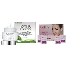 Deals and Offers on - Lotus Radiant Pearl Facial Kit for Lightening & Brightening skin, 37g(Single Use) & Lotus Herbals WhiteGlow Skin Whitening And Brightening Gel, Face Cream with SPF-25, Deals, Discounts & Offers on - Lotus Radiant Pearl Facial Kit for Lightening & Brightening skin, 37g(Single Use) & Lotus Herbals WhiteGlow Skin Whitening And Brightening Gel, Face Cream with SPF-25,