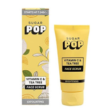 Deals, Discounts & Offers on Beauty Care - [For Specific Users] SUGAR POP Vitamin C & Tea Tree Face Scrub - Infused with Aloe Vera, Tea Tree Oil, Apricot Beads and Glow-Boosting Vitamin C for Skin Brightening l Removes Tan, Pigmentation and Blackheads l For Even Toned Skin l Reduces Acne l Face Sc