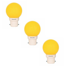 Deals and Offers on - Philips Deco Mini Base B22 0.5-Watt LED Bulb (Pack of 3, Yellow) Deals, Discounts & Offers on - Philips Deco Mini Base B22 0.5-Watt LED Bulb (Pack of 3, Yellow)