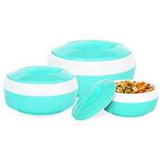 Deals, Discounts & Offers on  - Princeware Solar Plastic Plaid Casserole Set (Green) -3 Pieces, 3100 Liter