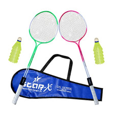 Deals and Offers on - StarX Aluminum Shaft Unisex Badminton Racket with Double Wiring, Soft Grip, Light Weight, Cover Protected and Shuttle Cock (Multicolour) - Pack of 10 | Gym Equipment Deals, Discounts & Offers on - StarX Aluminum Shaft Unisex Badminton Racket with Double Wiring, Soft Grip, Light Weight, Cover Protected and Shuttle Cock (Multicolour) - Pack of 10 | Gym Equipment