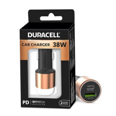 Deals, Discounts & Offers on Mobile Accessories - Duracell 38W Fast Car Charger Adapter with Dual Output. Quick Charge, Type C PD 20W & Qualcomm Certified 3.0 Compatible