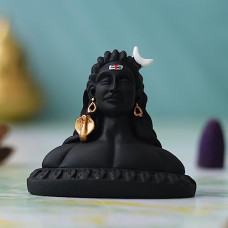 Deals, Discounts & Offers on  - eCraftIndia Handcrafted Polyresin Black Adiyogi Lord Shiva Statue Murti