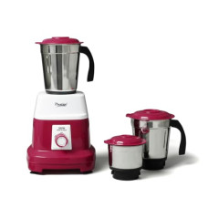 Deals and Offers on - Prestige 500 Watts Orion Mixer Grinder with 3 Stainless Steel Jars |2 years warranty| Red & White Deals, Discounts & Offers on - Prestige 500 Watts Orion Mixer Grinder with 3 Stainless Steel Jars |2 years warranty| Red & White