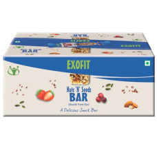 Deals, Discounts & Offers on  - Exofit Nuts 'N' Seeds Bar -35g (Pack of 6 Bars) Ready to Eat Snack Bar - Zero Cholesterol, High Fiber, No Trans Fat, Strawberry - 210Gm