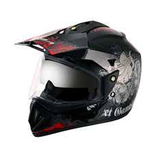 Deals, Discounts & Offers on  - Vega Off Road Gangster ISI Certified Gloss Finish Full Face Dual Visor with Peak Helmet