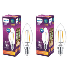 Deals, Discounts & Offers on  - PHILIPS 4-watt Filament Candle LED Bulb | Filament Candle Bulb Home & Decoration|Bulb Base: E14, Color: Warm White|Pack of 2