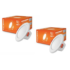Deals, Discounts & Offers on  - Halonix Kornet 5.5-Watt Junction Box Warm White Led Downlighter| Cut Out- 3 inch | Surge Protection - Upto 4 KV (Pack of 2, Yellow)
