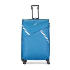 Deals and Offers on - Skybags Trick Polyester Softsided 80 cm Cabin Stylish Luggage Trolley with 4 Wheels | Blue Trolley Bag - Unisex Deals, Discounts & Offers on - Skybags Trick Polyester Softsided 80 cm Cabin Stylish Luggage Trolley with 4 Wheels | Blue Trolley Bag - Unisex