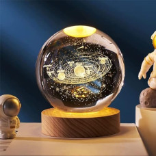Deals, Discounts & Offers on  - Miramar Galaxy Crystal Ball Night Light,2.4 Inch Glass Ball Night LED Lamp With Woodern Base,Decorations Gifts For Men,Women,Kids,Boys,Girls,Teens (Galaxy Light)