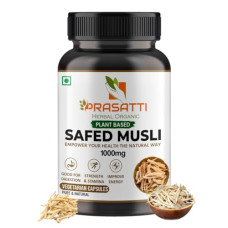 Deals, Discounts & Offers on  - Prasatti Herbal Organic Safed Musli Capsules 1000mg Natural and Powerful Strength, Stamina, and Immunity Booster 90 Vegetarian Capsules