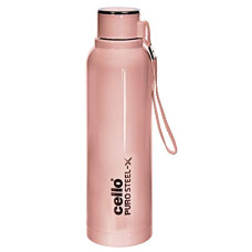 Deals and Offers on - Cello Puro Steel-X Benz with Inner Steel and Outer Plastic Water Bottle, 730 ml (Pink) Deals, Discounts & Offers on - Cello Puro Steel-X Benz with Inner Steel and Outer Plastic Water Bottle, 730 ml (Pink)