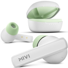 Deals, Discounts & Offers on Headphones - Mivi DuoPods A450, True Wireless Earbuds with 13mm Rich Bass Drivers, 45 Hrs Playtime,Bluetooth 5.3, Swift Charging, HD Call Clarity with AI-ENC, Dual Color Tone, Made in India- Lime White