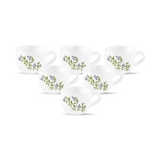 Deals, Discounts & Offers on  - La Opala, Melody Collection, Opal Glass Cup Set Princess 6 pcs, Lush Greens, White