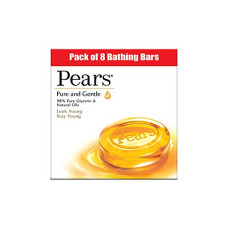 Deals, Discounts & Offers on  - Pears Pure & Gentle Soap Bar (Combo Pack of 8) - With Glycerin for Soft, Glowing Skin & Body, Paraben-Free Body Soaps For Bath Ideal