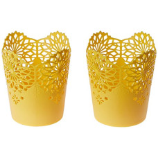 Deals, Discounts & Offers on  - Nayasa Lacy 2 Piece Plastic Tall Basket Set, Yellow