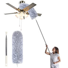 Deals, Discounts & Offers on Home Improvement - BLACK OLIVE Microfiber Duster With Extension Pole,Washable Bendable Head Ceiling Fan Duster,15-100 Inch Wet Or Dry Dust Collect Telescoping Dusters For Cleaning,High Ceiling,Keyboard,Furniture,Cars