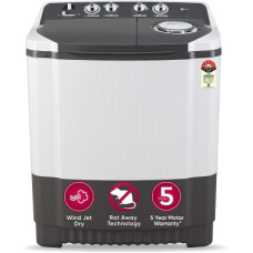 Deals, Discounts & Offers on Home Appliances - [Use SBI Credit Card] LG 7 kg 5 Star with Wind Jet Dry, Collar Scrubber and Rust Free Plastic Base Semi Automatic Top Load Washing Machine Grey, White(P7020NGAZ)