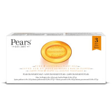 Deals, Discounts & Offers on  - Pears Pure & Gentle Soap Bar (Combo Pack of 3) - With Glycerin for Soft, Glowing Skin & Body, Paraben-Free Body Soaps For Bath Ideal