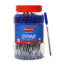 Deals, Discounts & Offers on Electronics - Reynolds D FINE BALLPEN - BLUE | PACK OF 50 | Ball Point Pen Set With Comfortable Grip | Pens For Writing | School and Office Stationery | Pens For Students | 0.7 mm Tip Size