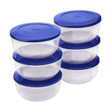 Deals and Offers on - Amazon Brand - Solimo Nestable & Stackable Container Set, Round, 1350 ml, Set of 6, Blue Deals, Discounts & Offers on - Amazon Brand - Solimo Nestable & Stackable Container Set, Round, 1350 ml, Set of 6, Blue