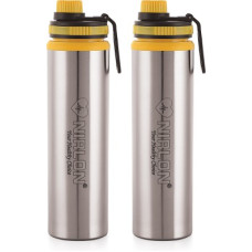 Deals, Discounts & Offers on  - NIRLON Eco Star Stainless Steel Water Bottle 900 ml Bottle(Pack of 2, Yellow, Silver, Steel)