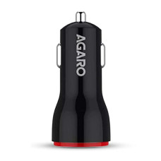 Deals, Discounts & Offers on Mobile Accessories - AGARO Dual Port Car Charger, 18W Quick Charging, 2.1A, Dual USB Port Output, Fast Charge, Smart IC Protection, Compatible with All Type C Smartphones, Black & Red